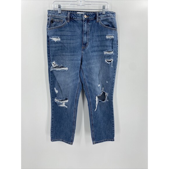 KanCan Jeans Sz 30 Bobbie Ultra High Rise Straight Leg Distressed 13/30 KC9144M - Picture 1 of 9